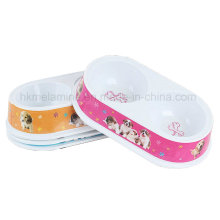 Melamine Divided Pet Feed Bowl